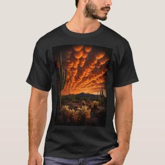 ママトゥス雲 砂漠の夕焼け Tシャツ