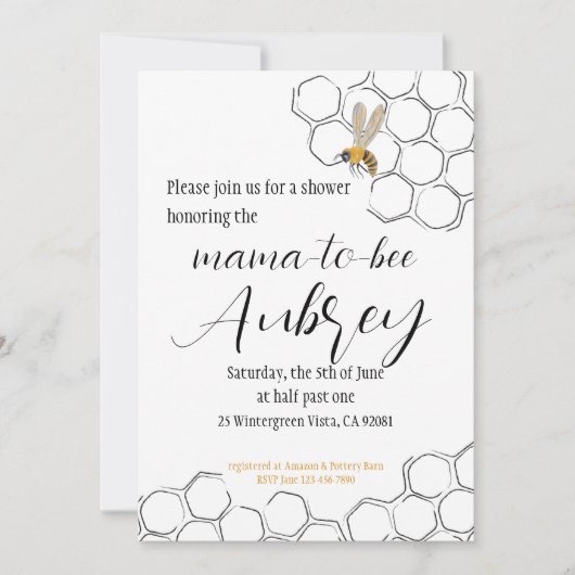 ママトゥビーシャワー招待状 招待状 (正面)