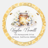 ママトゥビーフラワーアンドビーハニー差出人住所 ラウンドシール (正面)
