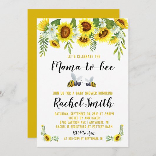 ママトゥビーベビーシャワー招待状 招待状 (正面/裏面)