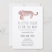 ママトラ & キューブ クラフト紙 ベビーシャワー 招待状 (正面)