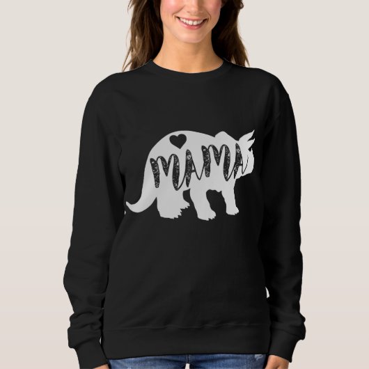 ママトリケラトプスおもしろい恐竜のプレゼント母ダ スウェットシャツ (正面)