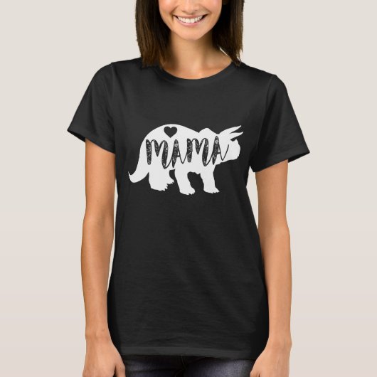 ママトリケラトプスおもしろい恐竜のプレゼント母ダ Tシャツ (正面)