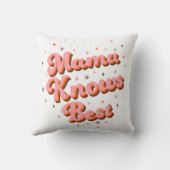 ママナウ最高のズピンクブラウンおもしろいレトロタイポグラフィ クッション (裏面)