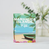 ママヌカ諸島フィジーヴィンテージバケーションポスター ポストカード (スタンド正面)