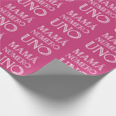 ママヌメロウノトレンディータイポグラフィオンダークピンク ラッピングペーパー (角)