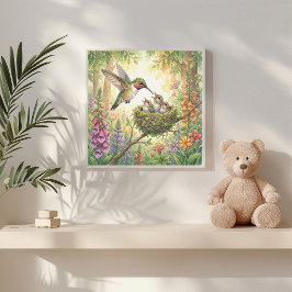 ママハチドリとひよこたちの寝室 ポスター