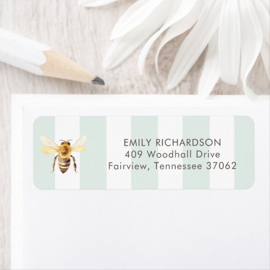 ママハニーグリーンベイビーシャワー差出人住所 ラベル (インサイチュ)
