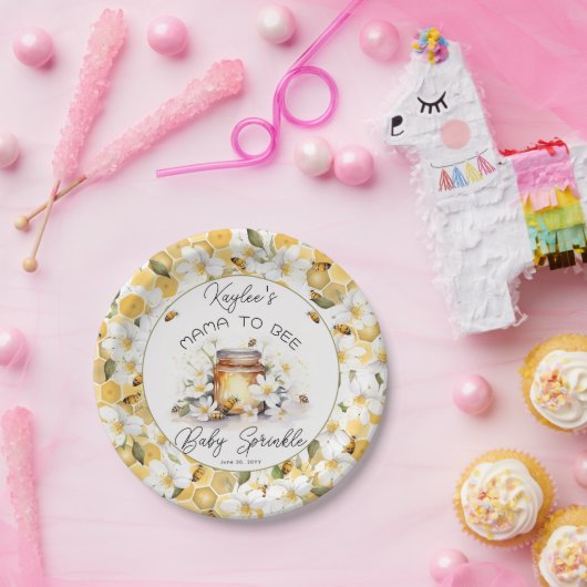 ママハビーフラワーアンドビーハニーミツベビー散水 ペーパープレート (パーティー)