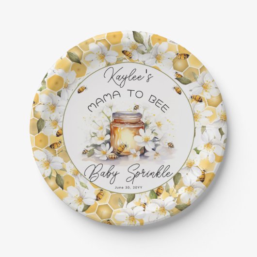 ママハビーフラワーアンドビーハニーミツベビー散水 ペーパープレート (正面)