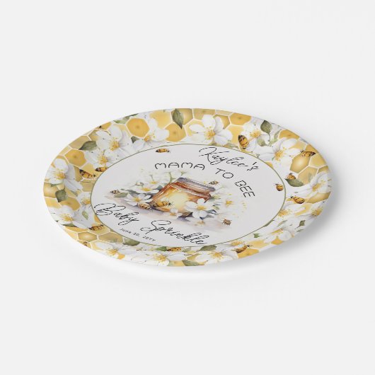 ママハビーフラワーアンドビーハニーミツベビー散水 ペーパープレート (アングル)
