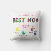 ママハンド最高のプリントアートホワイトパーソナライズ クッション (正面)