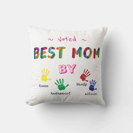 ママハンド最高のプリントアートホワイトパーソナライズ クッション