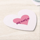ママハート型紙コースター – 完璧な贈り物 ペーパーコースター (アングル)