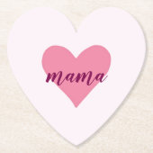 ママハート型紙コースター – 完璧な贈り物 ペーパーコースター (正面)