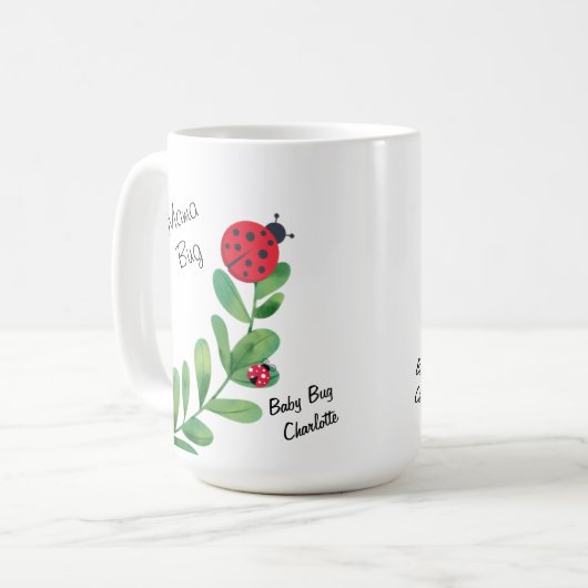 ママバグ+ベビー植物のコーヒーマグカスタム コーヒーマグカップ (正面左)