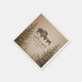 ママバッファローエバーグリーンボーイ赤ちゃんシャワー スタンダードカクテルナプキン (角)