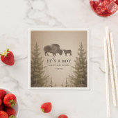 ママバッファローエバーグリーンボーイ赤ちゃんシャワー スタンダードカクテルナプキン (インサイチュ)