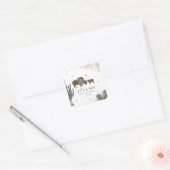 ママバッファローカクタスボーイベビーシャワーラベル スクエアシール (封筒)