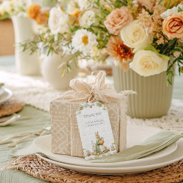 ママバニーとカボチャのベビーシャワー ギフトタグ