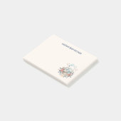 ママバニーinバスケット&かわいらし花模様ベビーシャワー ポストイット (アングル)