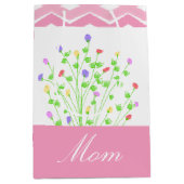 ママパターン（の模様が）ある用ピンク抱き枕 ミディアムペーパーバッグ (正面)