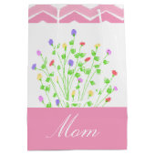 ママパターン（の模様が）ある用ピンク抱き枕 ミディアムペーパーバッグ (裏面)