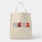 ママパッチワークトートバッグ – かわいいハートレターデザイン トートバッグ (裏面)