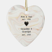 ママパパおばあちゃんグランドパピンク金ゴールド大理石 セラミックオーナメント (右)