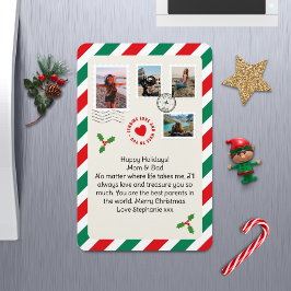 ママパパクリスマスレターフォトコラージュ折り畳み マグネット