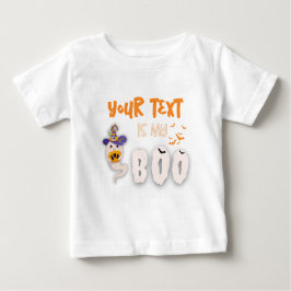 ママパパノナは私のブーかわいいハロウィーン白 ベビーTシャツ