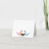 ママパパバードズウィズネストサンキューノートカード サンキューカード (裏面)