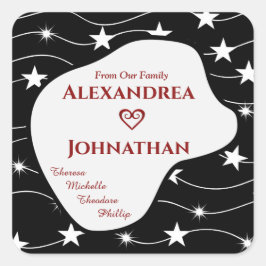 ママパパ子供たち家族のパーソナライズ スクエアシール