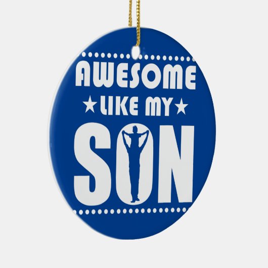 ママパパ引用文素晴らしマイソンハッピー父の セラミックオーナメント (右)