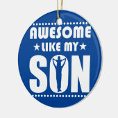 ママパパ引用文素晴らしマイソンハッピー父の セラミックオーナメント (左)