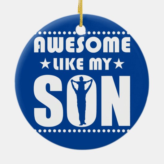 ママパパ引用文素晴らしマイソンハッピー父の セラミックオーナメント (裏面)