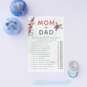 ママパパ推測ベビーシャワーゲー素朴ムトマトつる植物 チラシ (シングル)