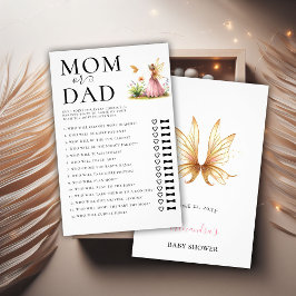 ママパパ推測誰の赤ちゃんシャワーのゲーム妖精プリンセス チラシ