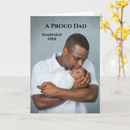 ママパパ新生児フォト誕生個人用カード カード (黄色い花)