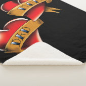 ママパパ赤いハートタトゥー シェルパブランケット (3/4)