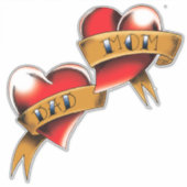 ママパパ赤いハートタトゥー シール (正面)