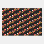 ママパパ赤いハートタトゥー ラッピングペーパーシート (正面)