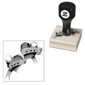 ママパパ赤いハートタトゥー ラバースタンプ (押印)