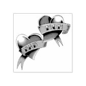 ママパパ赤いハートタトゥー ラバースタンプ (インプリント)