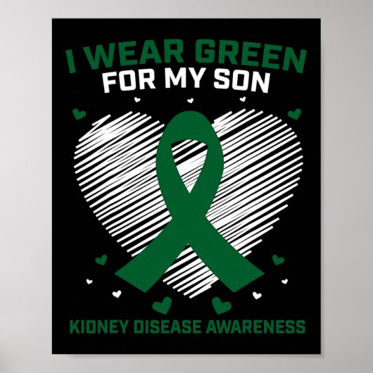 ママパパI衣服グリーンfor My Son Kidney Disease Awa ポスター (正面)