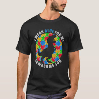 ママパパI衣服ブルーfor My Rawsome Son Autism Awa Tシャツ