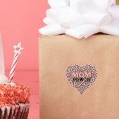 ママパワーピンクヒョウ印刷 ハートシール