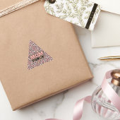 ママパワーピンクヒョウ印刷 三角形シール