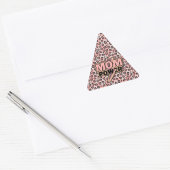 ママパワーピンクヒョウ印刷 三角形シール