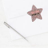ママパワーピンクヒョウ印刷 星シール